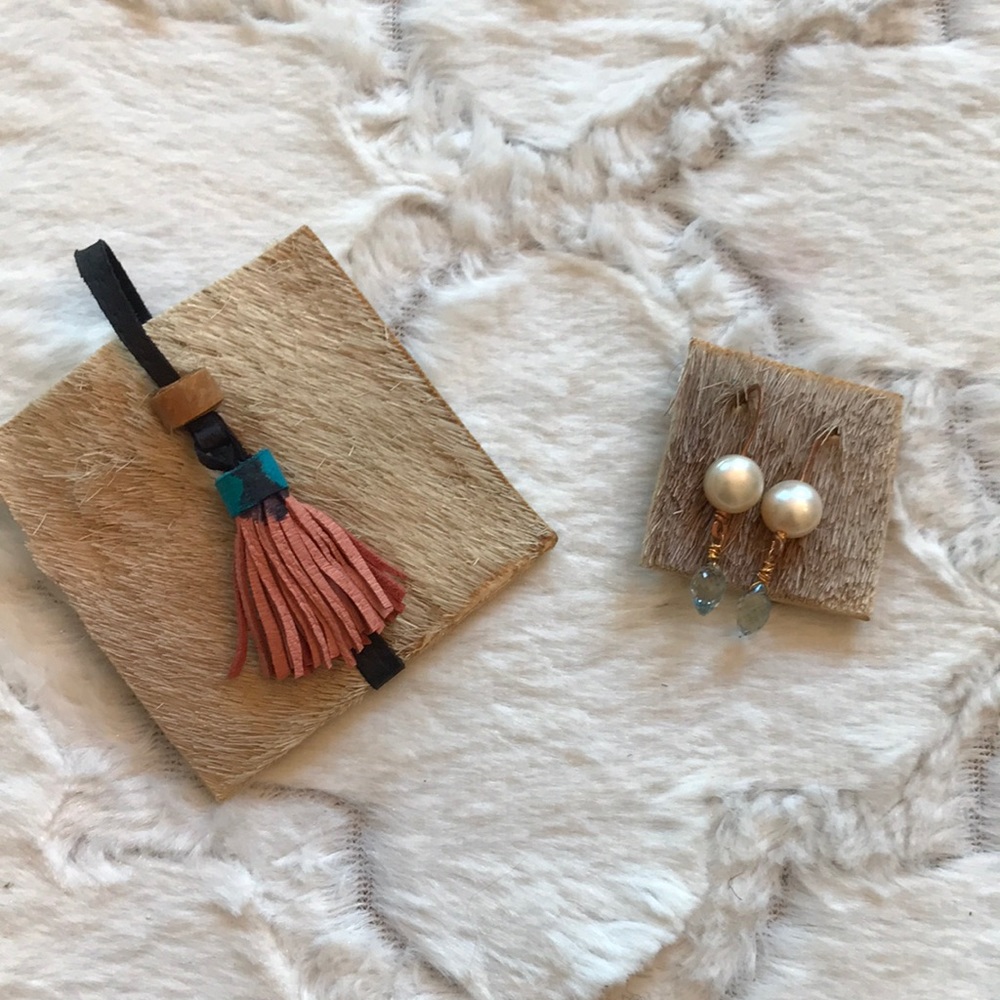 Pearl drop earrings with gift pouch